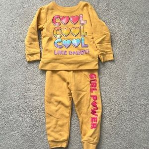 Mustard Yellow Garanimals Jogging Suit Set Size 2T